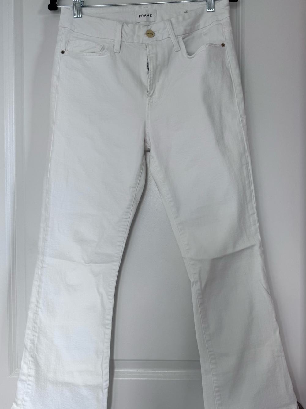 Frame Denim White Wide-Leg Flare Jeans